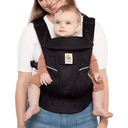 Ergobaby All Carry Positions Breathable Mesh Baby Carrier with Enhanced Lumbar Support & Airflow (7-45 Lb), Omni Breeze, Onyx Black