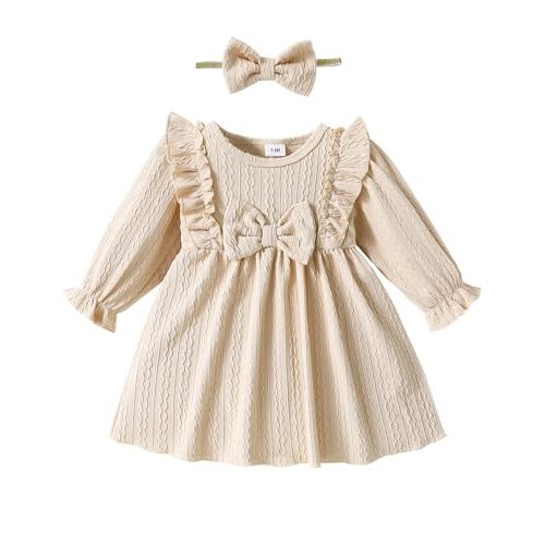 Mioglrie Baby Girl Dress Toddler Girls' Dresses 3 6 9 12 18 24 Months 2t 3t Girls Clothes Fall Winter Outfits
