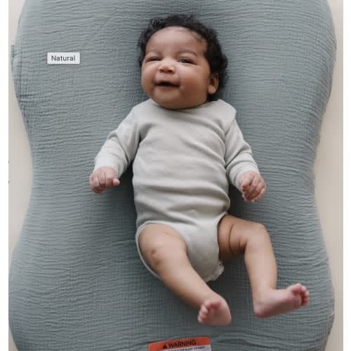 Infant Lounger Muslin Cover | Slate