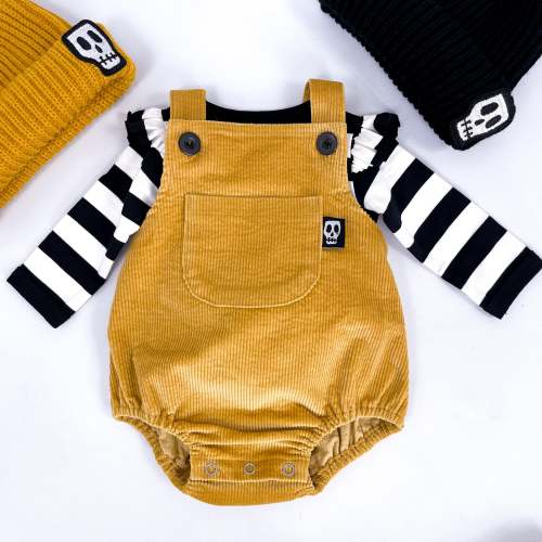 Baby Romper - Mustard Yellow - Not So Basic Basics - skeletots.co.uk – Skeletots