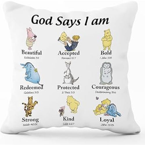 Winnie Baby Nersery Stuff-The Pooh Nursery Decor-Winnie Pillow Case- 18x18 Inch Throw Pillow Cover Case quare Couch Pillow Cover-Gift for Daughter Son Kids Christmas