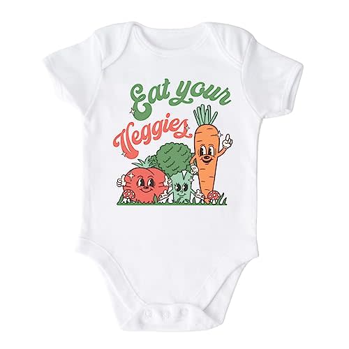 Eat Your Veggies Baby Onesie® Broccoli Tomato Carrot Shirt Cute Baby Clothes for Baby Outfit for Baby