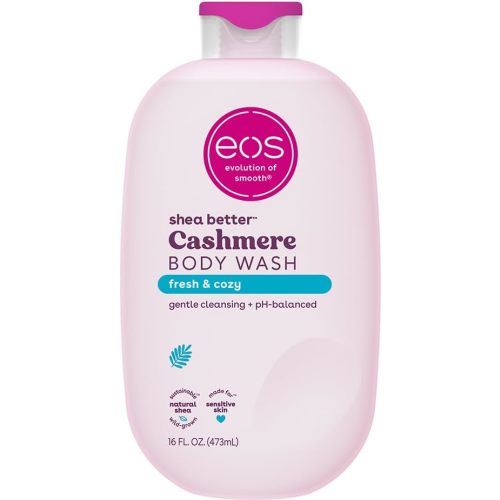 eos Cashmere Body Wash – Fresh & Cozy, Moisturizing Body Wash, Creamy Gel Formula, with Shea Butter, Glycerin, Vitamin E, pH Balanced, Sensitive Skin, Vegan, 16 fl oz