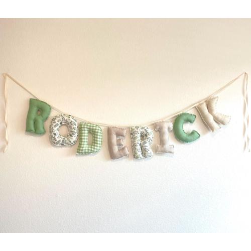 LARGE Custom Fabric Name Banner - Personalized Name Garland, Customizable Fabrics, Handmade Keepsake Decor