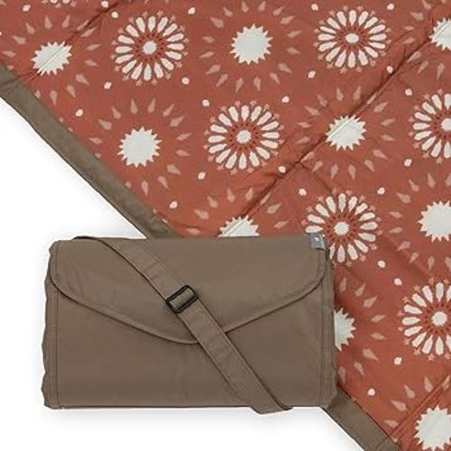 Little Unicorn 5'x5' Outdoor Family Picnic & Beach Blanket | Durable & Water-Resistant Fabric | Compact Fold & Easily Wipes Clean | Zipper Pocket (Sun Baked)