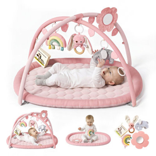 Baby Play Gym & Activity Mat, Thick & Plush Baby Play Mat with 5 Toys, Newborn Infant Baby Essentials Gift | Wayfair