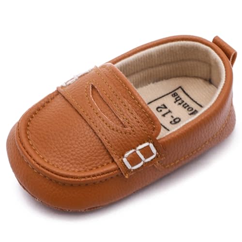Infant Baby Boys Loafers Soft Sole PU Leather Toddler Moccasins Girls First Walking Crib Dress Shoes
