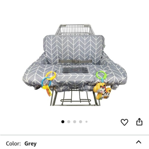 Shopping Cart Cover for Baby ICOPUCA Cotton High Chair Cover, Reversible, Machine Washable for Infant, Toddler, Boy or Girl (Grey Arrow Print)