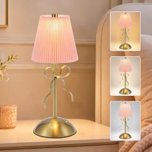 Bow Table Lamps,Cordless Rechargeable LED Table Lamps for Living Room