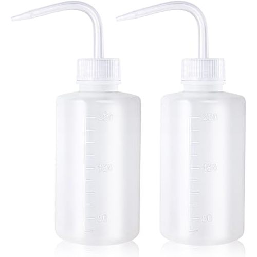 Melphoe Tattoo Wash Bottle Squeeze, 2Pcs 250ml Water Squirt Bottle Succulent Watering, Safety Rinse Watering Tools, Tattoo Supplies, Irrigation Sprinkling Can Wash Plant (White)