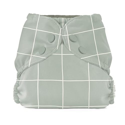 Esembly Cloth Diaper Cover - Reusable Swim Diaper, Waterproof, Breathable - Adjustable Outer Layer Over Absorbent Inner for Blowout Protection - Lattice, Size 1 (7-17lbs)