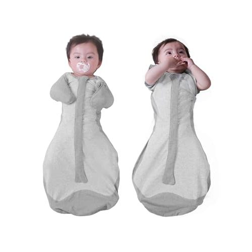 BABELIO Newborn Swaddle with Zipper Sleeves Transitional Baby Sleep Swaddle 0-3 Months Soft Moisture-Wicking Sleep Sack Dark Gray