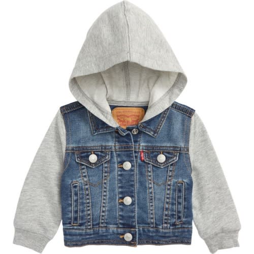 Baby Indigo Hooded Trucker Jacket, 12M, Vintage Waters