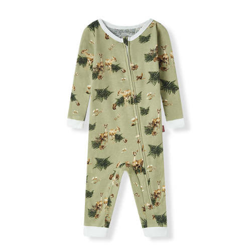 Forest Party Organic Cotton Zipper Pajama