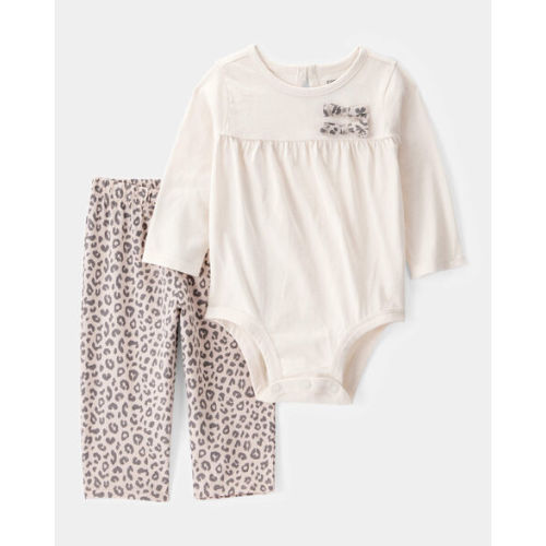 Baby 2-Piece Long-Sleeve Bodysuit & Pull-On Leopard Pants - Carter's | Carter's