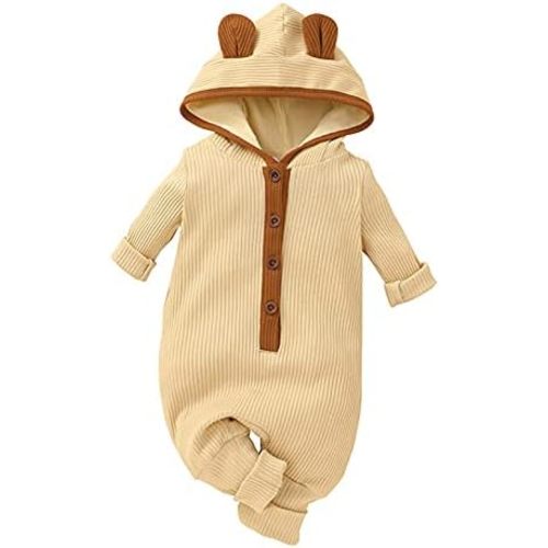 Thorn Tree Newborn Baby Girl Boy Hooded Romper Unisex Baby Knitted Jumpsuit Infant Kids Solid Outfits Baby Girl Boy Jumpsuit