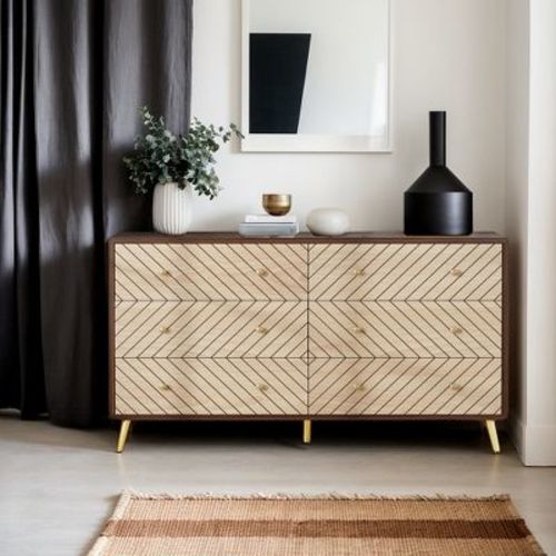 Hommoo 47 Inches Long 6 Drawer Double Dresser