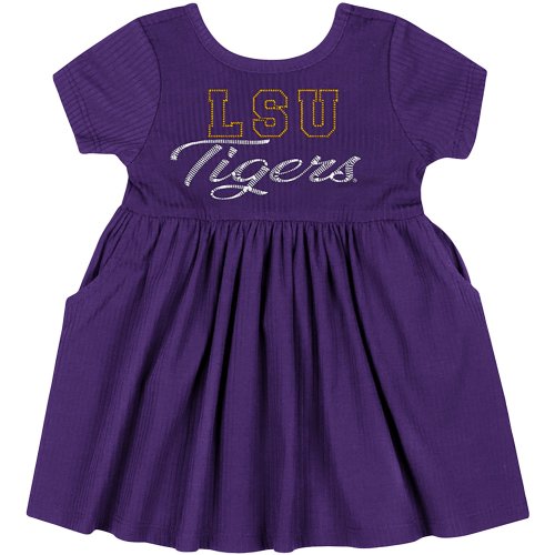 Colosseum Athletics Girls' LSU Tigers Flarietta Short Sleeve Dress