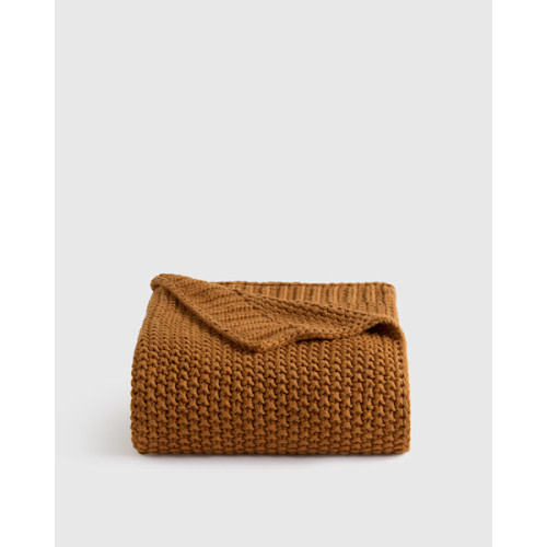 Cotton Fisherman Throw in Amber