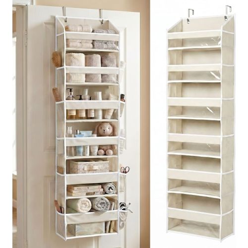 Over the Door Organizer, 6-Tier, 100D Fabric, Ivory 1pc