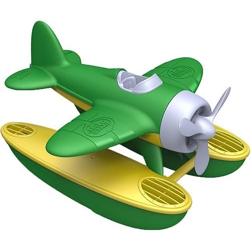 Green Toys Seaplane, Green/Yellow - Pretend Play, Motor Skills, Kids Bath Toy Floating Vehicle. No BPA, phthalates, PVC. Dishwasher Safe, Recycled Plastic, Made in USA.