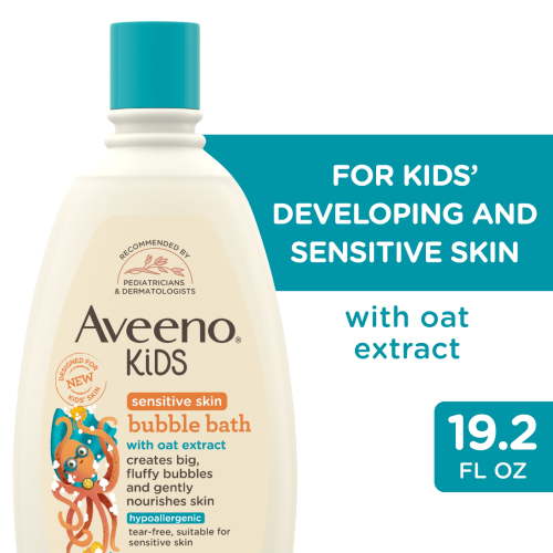 Aveeno Kids Bubble Bath for Sensitive Skin, Oat Extract, 19.2 fl. oz