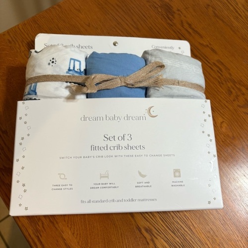 Dream Baby Dream Fitted Crib Sheets Set of 3- NWT