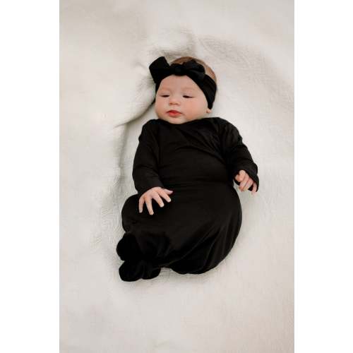 Baby Knot Gown Set: Black