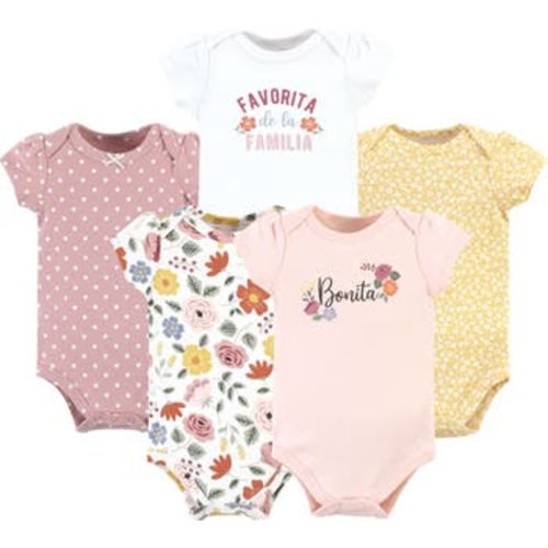 Cotton Bodysuits 5-Pack, 9-12M