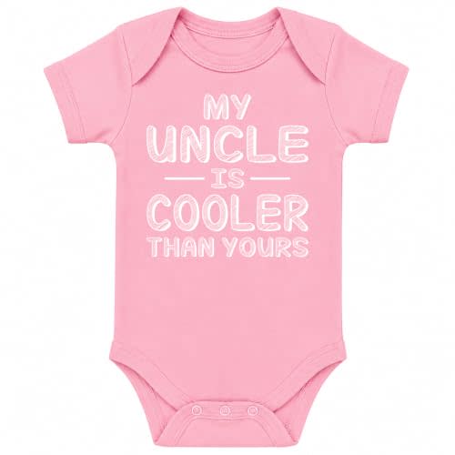 CBTwear My Uncle Is Cooler Than Yours Funny Baby Bodysuit | Confident uncle-themed humor for baby showers, first visits, family parties, and milestone photos