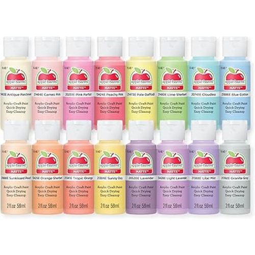 Apple Barrel, Acrylic Paint Set, 16 pc - 2 oz Bottles, Pastel Perfection, Perfect for DIY Arts and Crafts Projects