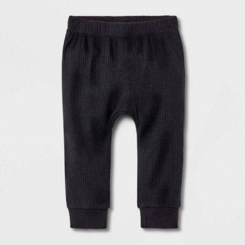 Baby Ribbed Jogger Pants - Cat & Jack™, Color: Black, Size: Newborn