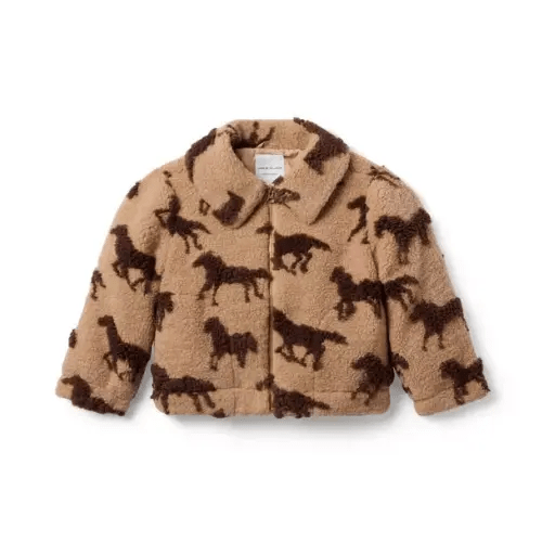 Girl Pinewood Brown The Sherpa Horse Jacket by Janie and Jack