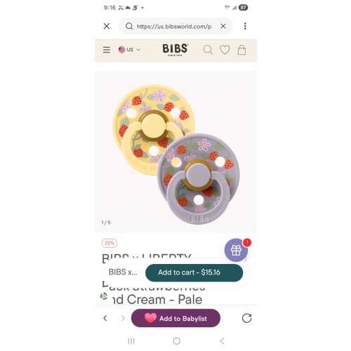 BIBS x LIBERTY Strawberries and Cream Pacifiers – Bibsworld store US
