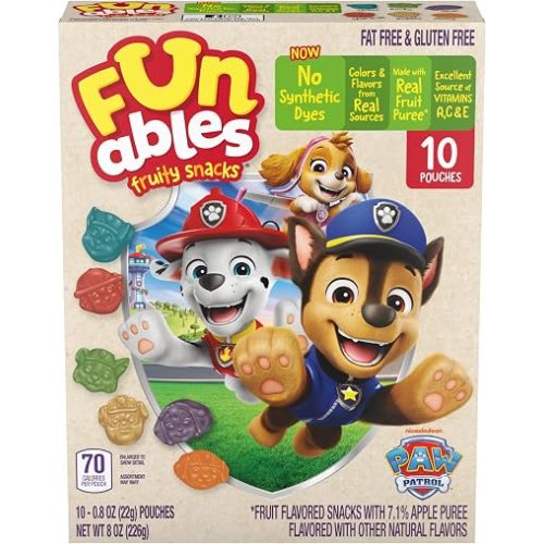 Funables PAW Patrol Fruit Snacks, Assorted Fruit, 0.8 oz, 10 Ct