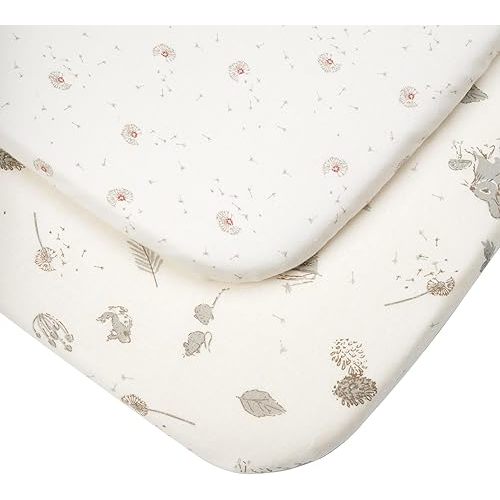 Tutti Bambini Premium Bassinet Sheets (2 Pack) - Soft & Breathable Bamboo Viscose Jersey, Double-Strength Bedside Sleeper Sheets, Fits Mattresses from 20.8 x 31.5 in to 23.6 x 35.4 in (Cocoon)