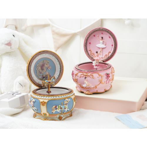 Personalized Carousel & Ballerina Music Box,Custom Engraved Name Musical Box,Personalized Birthday Gift,Keepsake Gifts,Baby Shower Gift