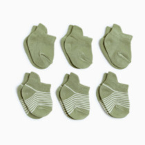 Tiny Kind Bamboo 6-Pack Socks - Green, 0-3 M