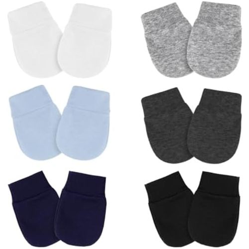 Newborn Baby Mittens No Scratch Cotton Elastic Wrist Gloves Infant Toddler Mittens for Baby Boy Girl 0-6 Months