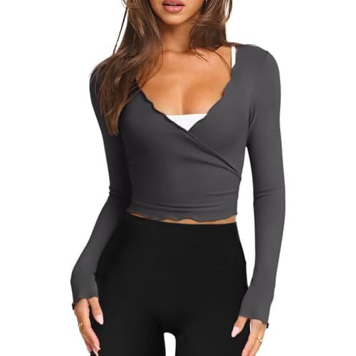 Womens Self Tie Workout Tops Bolero Shrugs Wrap Top
