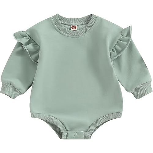 Engofs Newborn Baby Girl Boy Sweatshirt Romper Long Sleeve 0 3 6 12 18 Months Fall Winter Clothes