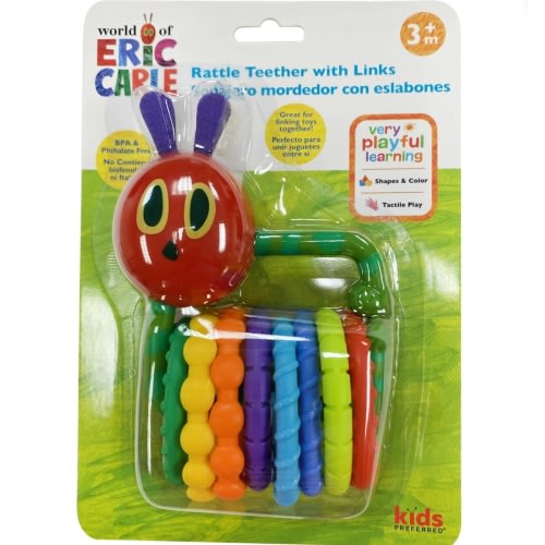 World of Eric Carle, the Very Hungry Caterpillar Rattle Teether with Links 1 Count (Pack of 1)