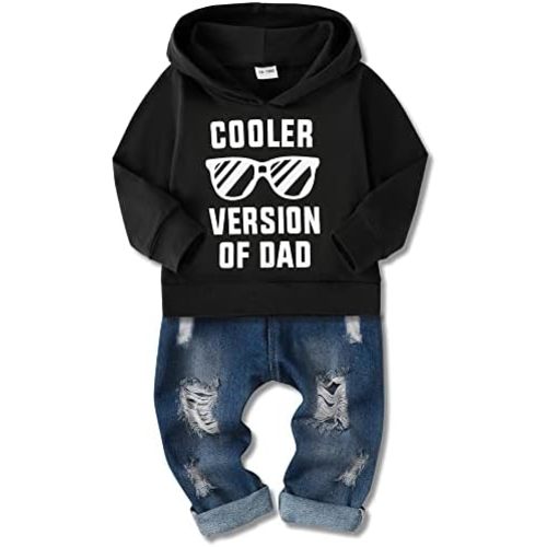 WESIDOM Toddler Boy Clothes,Long Sleeve Printing Hoodie+Jeans Pants Toddlers Boys Outfits Set 1-6Y Kids Clothing
