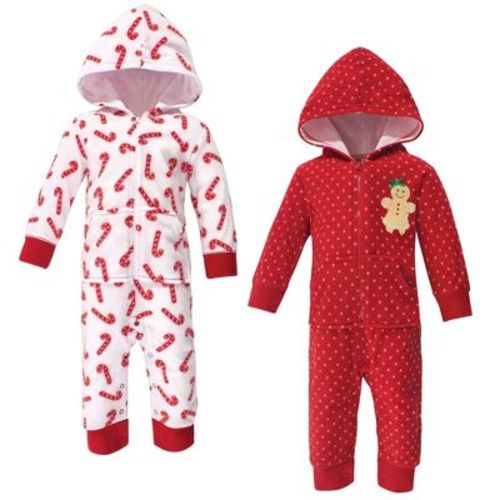 Hudson Baby Infant Girl Fleece Jumpsuits, Coveralls, and Playsuits 2pk, Sugar Spice, 9-12 Months