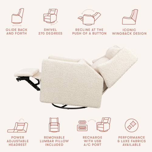 Kiwi Plus Power Recliner and Swivel Glider - Almond Teddy Loop