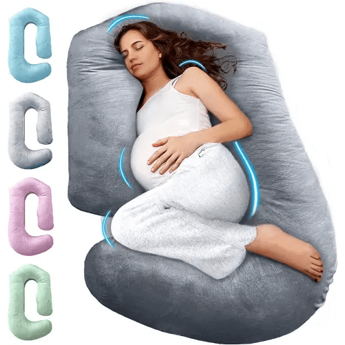 PILLANI Pregnancy Pillows for Sleeping - V C U Shaped Full Body Pillow with Removable Cover, 57inch Cooling Maternity Pillow for Pregnant Women, Support for Back Belly Legs Hip - Pregnancy Must Haves