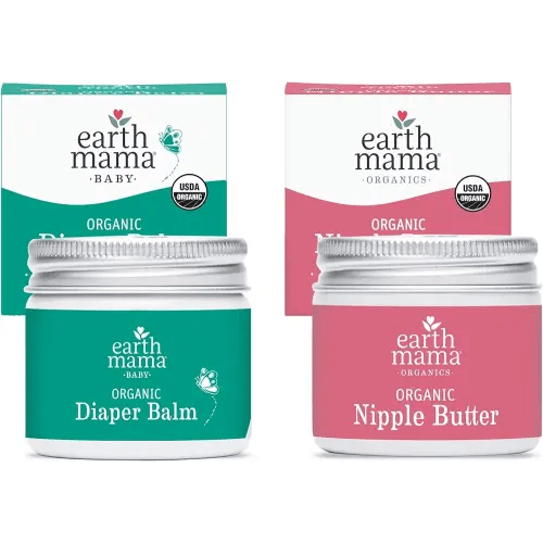 Earth Mama Nipple Butter™ & Diaper Balm | Nipple Cream & Organic Skincare for Baby | Breastfeeding & Postpartum Essentials Bundle