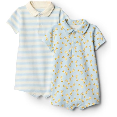 Amazon Essentials x Sofia Grainge Baby Boys' Short Sleeve Romper, Pack of 2