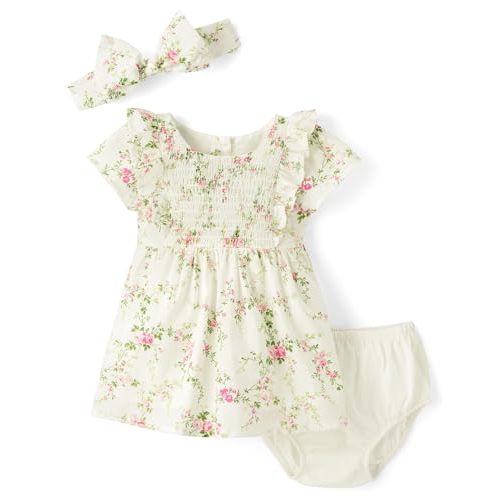 Gymboree Baby Girls' and Newborn Dress with Diaper Cover, 2 Piece Outfit