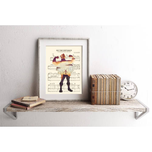 Hercules Silhouette Go the Distance Sheet Music Art Print